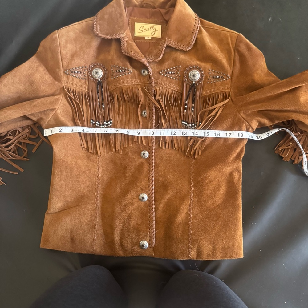 Scully Tan Suede Fringe Leather Jacket - Picture 13 of 15